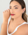 Piercing Liso Detalhes Bolinhas Ródio Branco