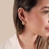 Brinco Gota Martelado Oca Banhado a Ouro 18K