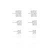 Trio Pontos de Luz Cristal Ródio Branco
