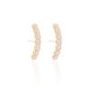 Ear Hook Sete Zircônias Cravejadas Cristal Banhado a Ouro 18K