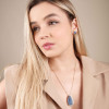 Conjunto Gota Fusion Safira Cravejado Cristal Banhado a Ouro 18K