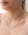 Gargantilha Fígaro 4 mm Ródio Branco