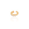 Piercing Corações Cravejados Cristal e Lisos Banhado a Ouro 18K