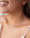 Choker Plaquinhas Corações Ródio Branco