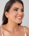 Choker Plaquinhas Corações Ródio Branco