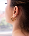 Brinco Argola Tubo Liso 2.2 cm Banhado a Ouro 18K
