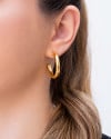 Brinco Argola Tubo Liso 2.8 cm Banhado a Ouro 18K