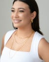 Gargantilha Elos Retos 1.5 mm Banhado a Ouro 18K
