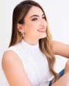 Brinco Argola Gota Lisa 1.7 cm Ródio Branco