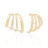 Ear Hook Quatro Filetes Lisos Banhado a Ouro 18K