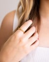 Anel Ajustável Torcido Tamanho P Banhado a Ouro 18K