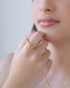 Anel Duplo Entrelaçado Tamanho 21 Banhado a Ouro 18K