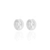 Brinco Argola Abaulada Lisa 2 cm Ródio Branco