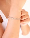 Pulseira Elos Quadrados Ródio Branco