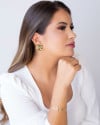 Gargantilha Longa Grumet Plaquinhas Banhado a Ouro 18K - 70 cm