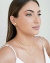 Piercing Dois Filetes Bolinhas Banhado a Ouro 18K