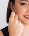 Anel Ajustável Dois Filetes Liso Tamanho P Banhado a Ouro 18K
