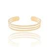 Bracelete Vazado Três Filetes Lisos 1 cm Banhado a Ouro 18K