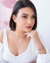 Bracelete Vazado Três Filetes Lisos 1 cm Ródio Branco