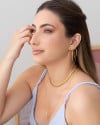 Piercing Quatro Filetes Liso Banhado a Ouro 18K