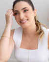 Piercing Dois Filetes Cravejado e Liso Banhado a Ouro 18K