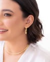 Brinco  Argola Elíptico Liso 3.5 cm Banhado a Ouro 18K