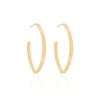 Brinco  Argola Elíptico Liso 3.5 cm Banhado a Ouro 18K
