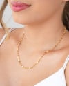 Gargantilha Plaquinhas Redondas Flat Banhado a Ouro 18K