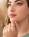 Anel Abaulado Liso Tamanho 19 Banhado a Ouro 18K