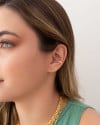 Piercing X Cristal Cravejado Banhado a Ouro 18K