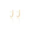 Brinco Meia Argola Oval Liso Banhado a Ouro 18K
