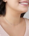 Choker Plaquinhas Grumet Ródio Branco