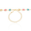 Choker Pontos de Luz Quadrados Coloridos Banhado a Ouro 18K