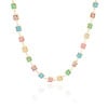 Choker Pontos de Luz Quadrados Coloridos Banhado a Ouro 18K