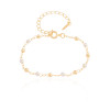 Pulseira Infantil Pérola e Bolinhas Banhado a Ouro 18K