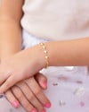 Pulseira Infantil Corações Lisos Banhado a Ouro 18K
