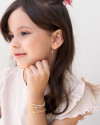 Pulseira Infantil Corações Lisos Banhado a Ouro 18K