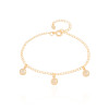 Pulseira Infantil Elos com Plaquinha Ponto de Luz Cristal Banhado a Ouro 18K