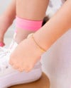 Pulseira Infantil Elos Portugueses Corações Coloridos Banhado a Ouro 18K