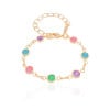 Pulseira Infantil Ponto Luz Colorido Banhado a Ouro 18K