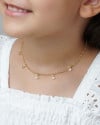Gargantilha Infantil Pontos de Luz Cristal Banhado a Ouro 18K