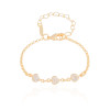 Pulseira Infantil Corações Cristal Banhado a Ouro 18K