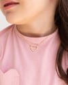 Gargantilha Infantil Coração Vazado Liso Banhado a Ouro 18K
