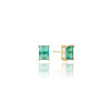 Brinco Retangular Turmalina Ponto de Luz Banhado a Ouro 18K