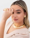 Brinco Esfera Lisa Banhado a Ouro 18K