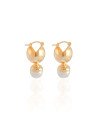 Brinco Argola Pérola 10 mm Banhado a Ouro 18K