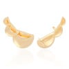 Ear Cuff Redondo Liso Detalhado Banhado a Ouro 18K