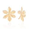 Brinco Flor Lisa Banhado a Ouro 18K