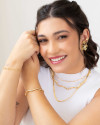 Brinco Flor Lisa Banhado a Ouro 18K