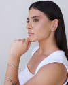 Bracelete Ondulado Ródio Branco